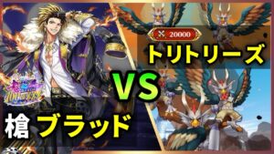 【白猫】Lv.20000  トリトリーズ(突魔弱点・HP共有7000億)　槍ブラッド　ソロ【決戦クエスト】