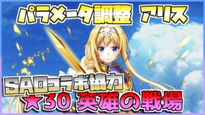 [#白猫プロジェクト]　War of 白猫world ★30 英雄の戦場 パラメータ調整後アリス ソロ [SAOコラボ]