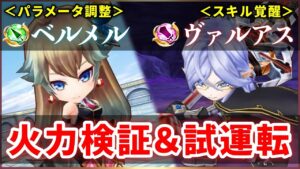 【白猫】ベルメル(槍)・ヴァルアス(大剣)　パラメータ調整&スキル覚醒、火力検証と試運転！【実況】