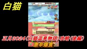 白猫　正月２０２４（白猫温泉物語）攻略（後半）　激辛爆食　ガチャキャラ　ヘルモート(輝剣)ハルジオン(竜)セレナ(竜)シエラ(拳)　＃２９　【白猫プロジェクト】