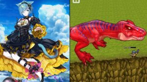 白猫プロジェクト　リョナ　イクシアをティラノに丸呑みさせてみた！