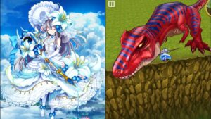 白猫プロジェクト　リョナ　フローリアをティラノに丸呑みさせてみた！